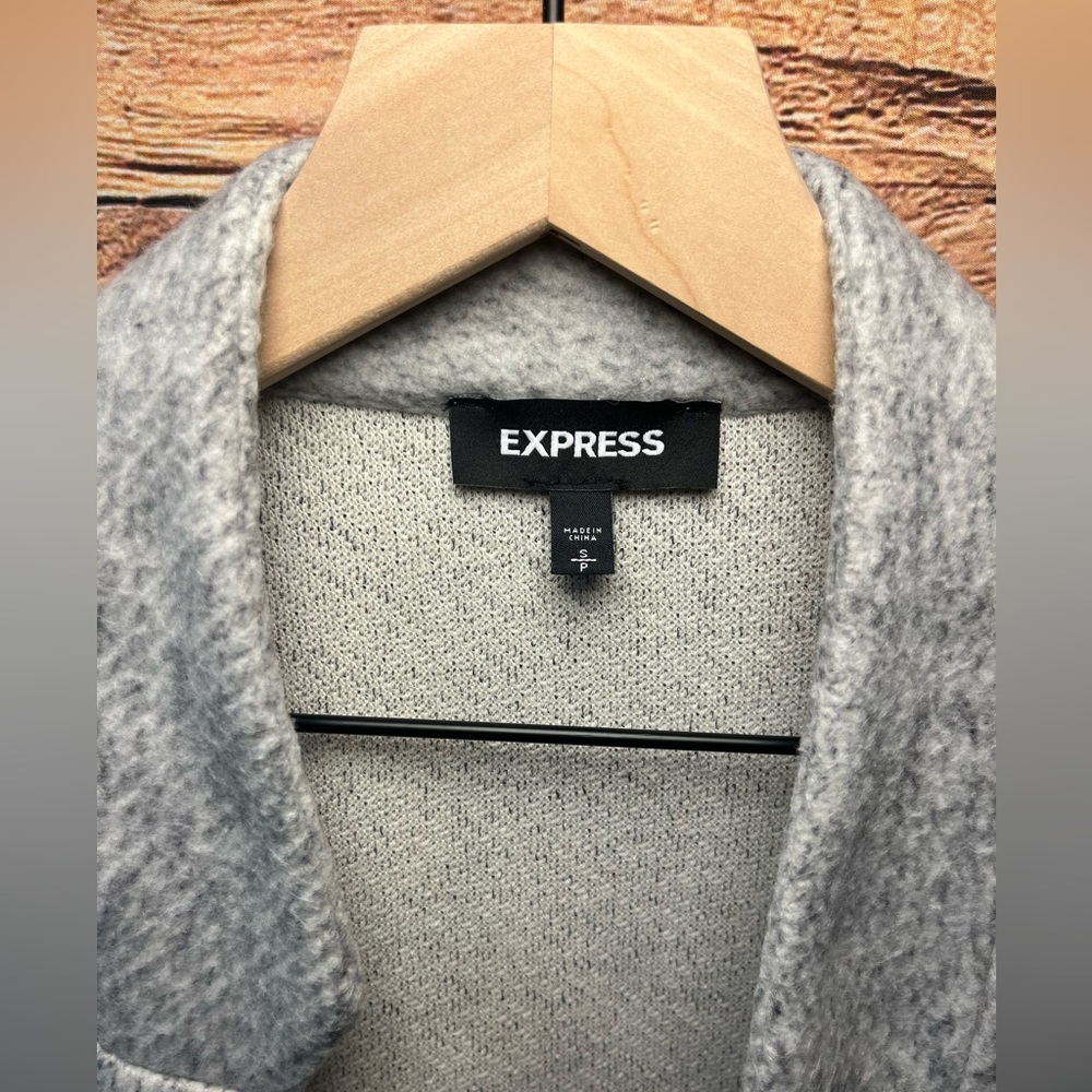 Express Light Gray Textured Lightweight Open Jack… - image 2